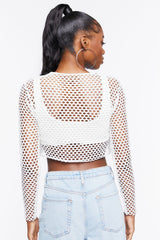 Sheer Mesh Netted Crop Top