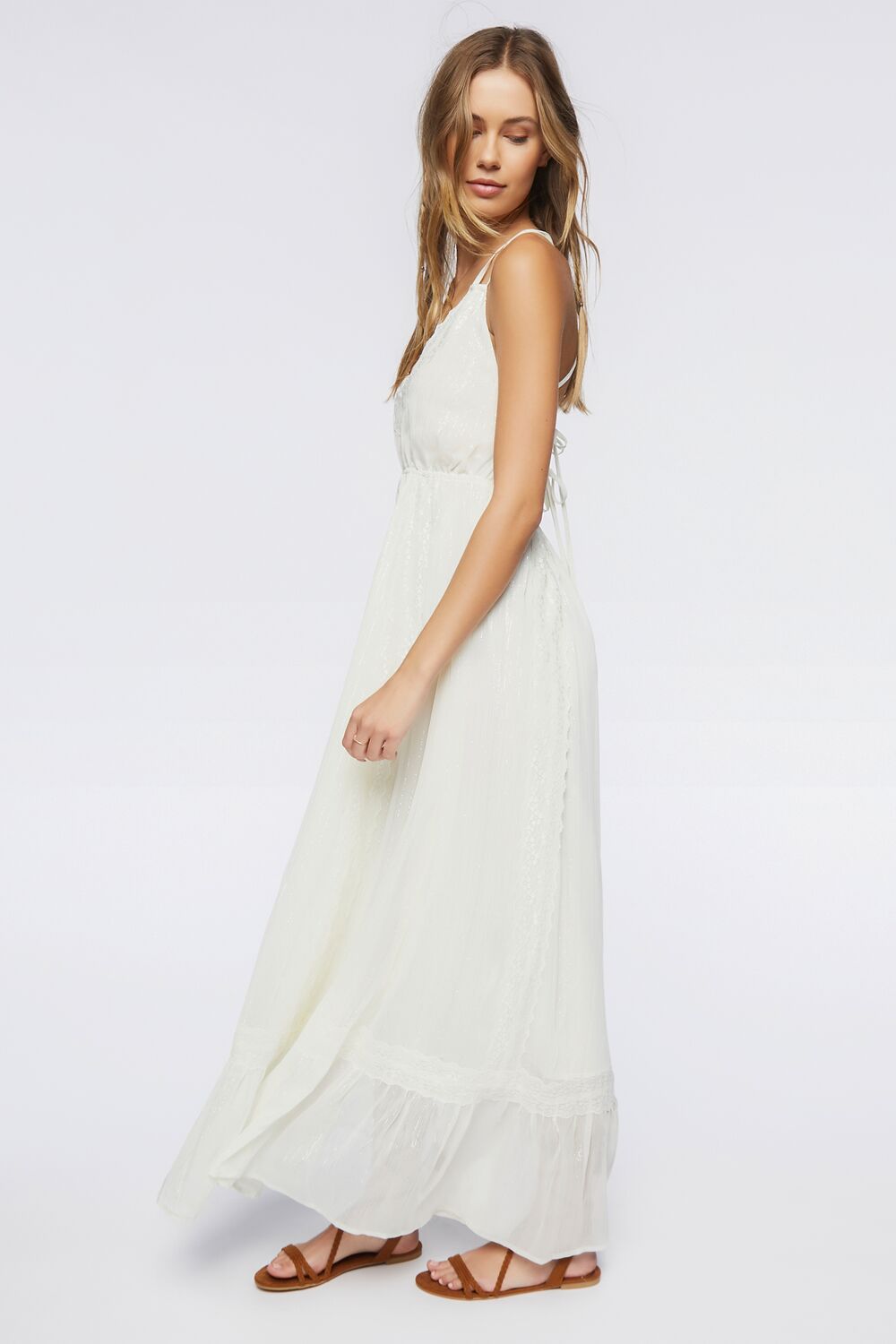 Crisscross Lace-Trim Maxi Dress