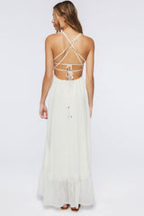 Crisscross Lace-Trim Maxi Dress