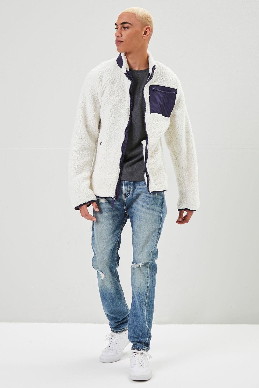 Faux Shearling Zip-Up Jacket