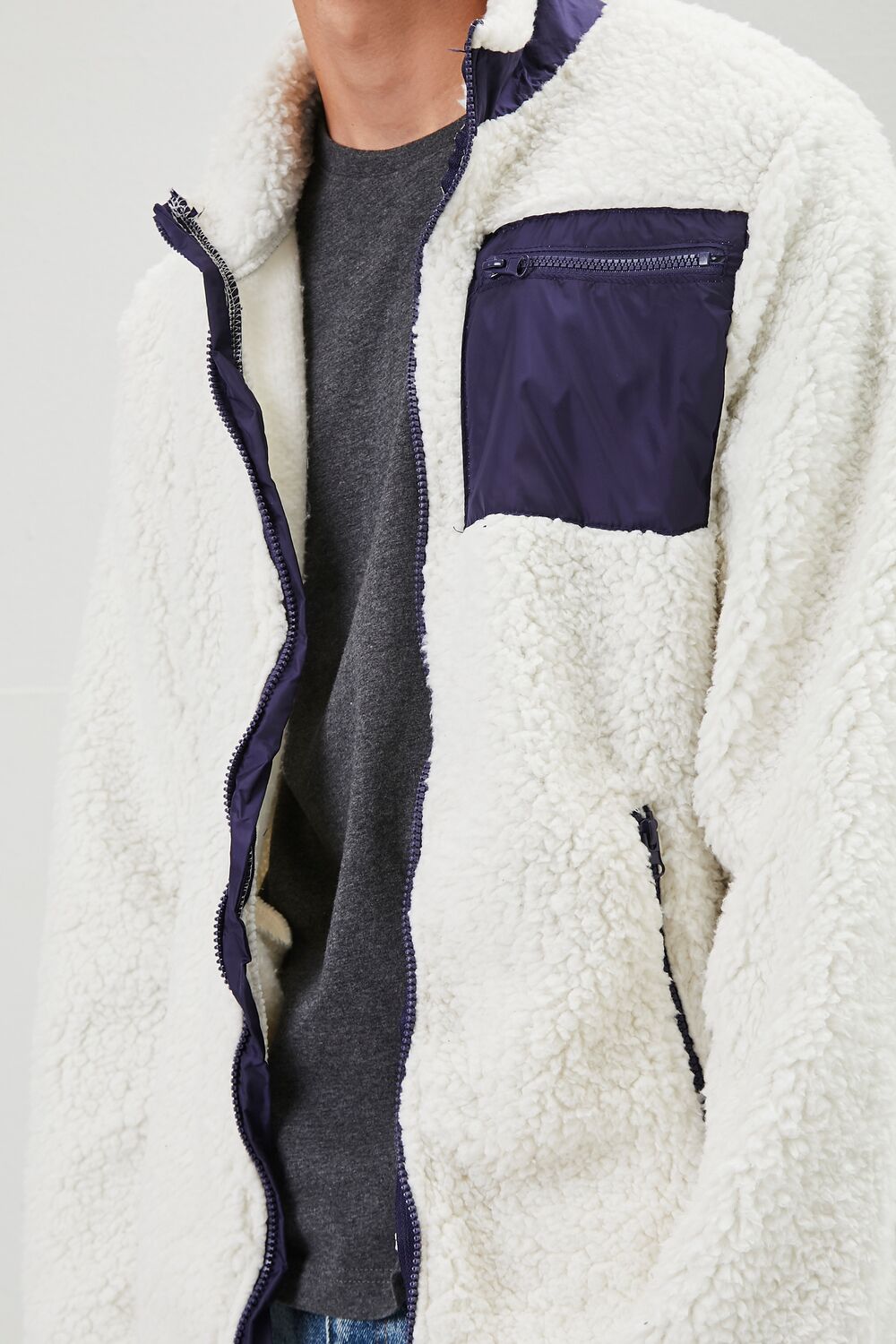 Faux Shearling Zip-Up Jacket