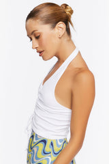 Ruched Halter Crop Top
