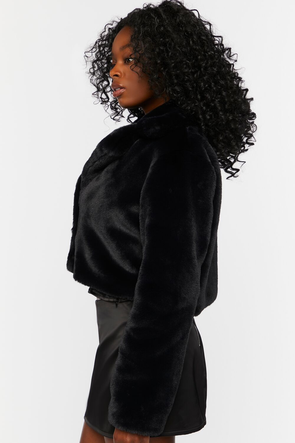 Plush Cropped Coat