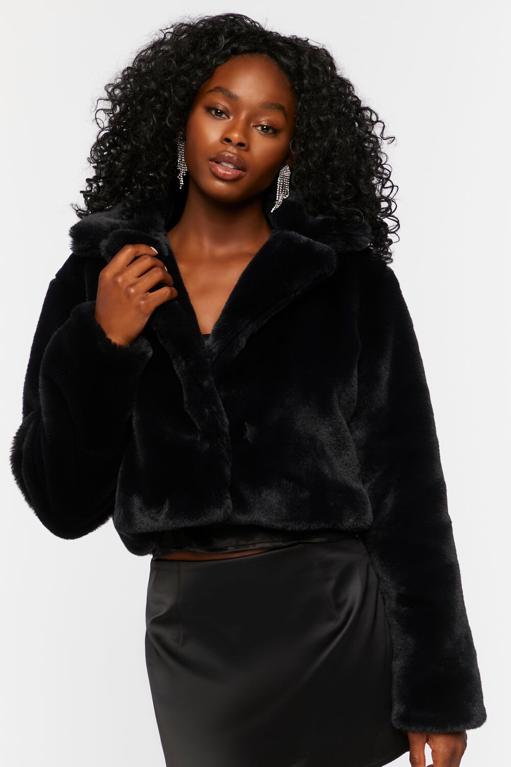 Plush Cropped Coat