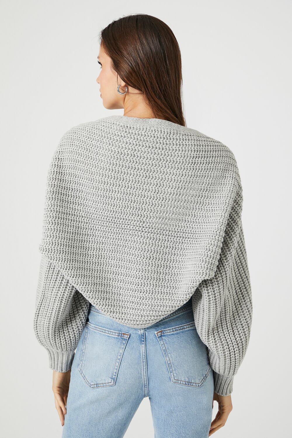 Batwing Open-Front Cardigan Sweater