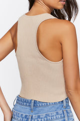 Ribbed Knit Racerback Crop Top