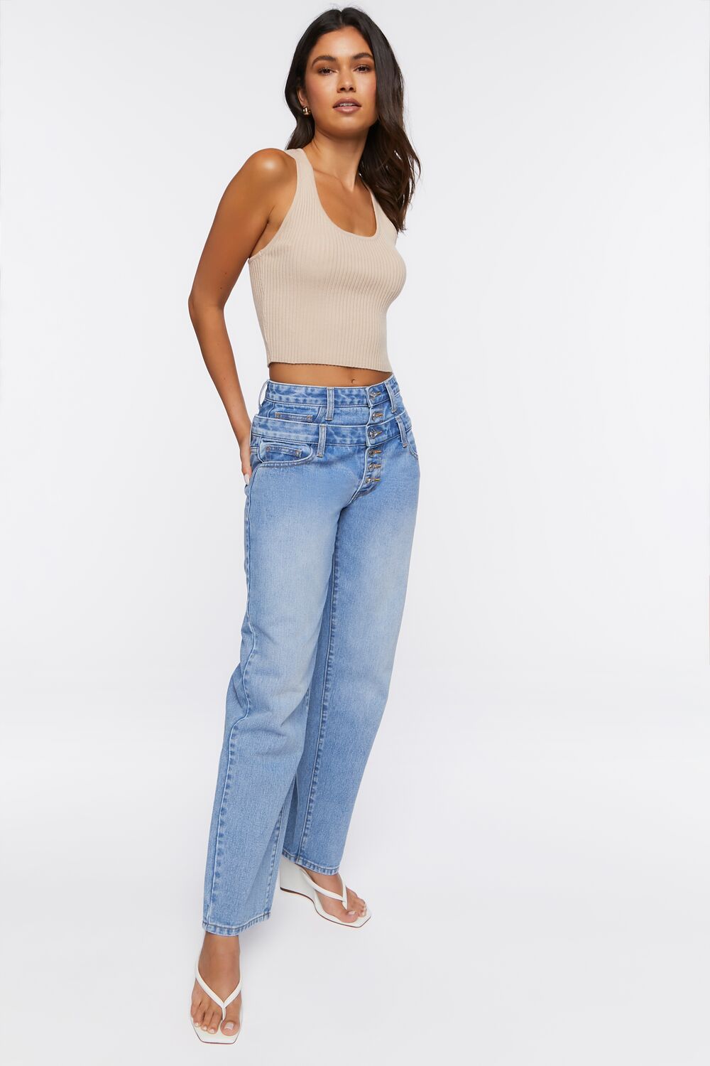 Ribbed Knit Racerback Crop Top