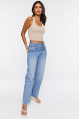 Ribbed Knit Racerback Crop Top