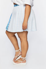 Plus Size Reworked Plaid Mini Skirt