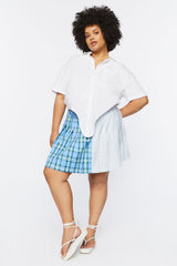Plus Size Reworked Plaid Mini Skirt