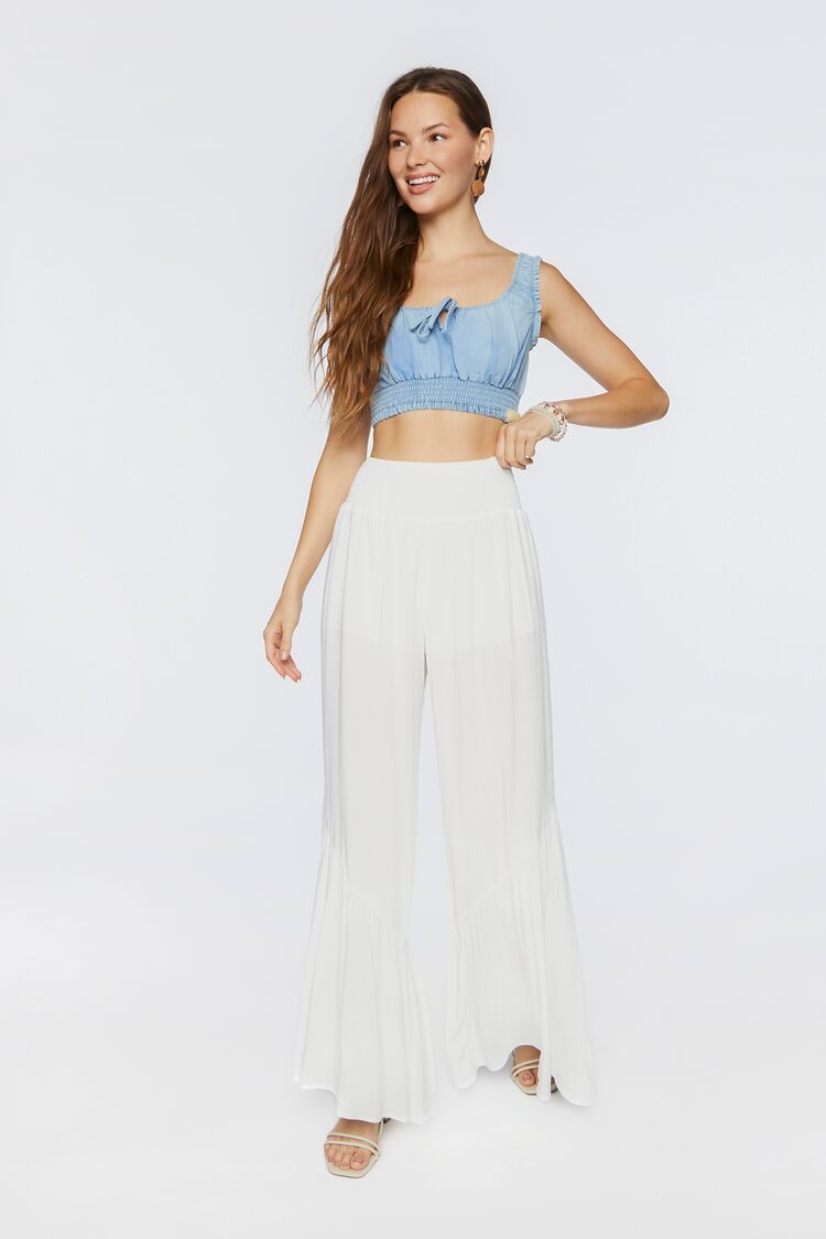 Tiered High-Rise Palazzo Pants