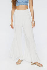 Tiered High-Rise Palazzo Pants
