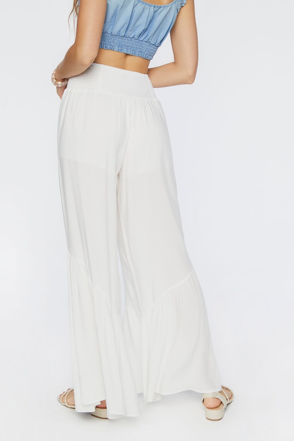 Tiered High-Rise Palazzo Pants