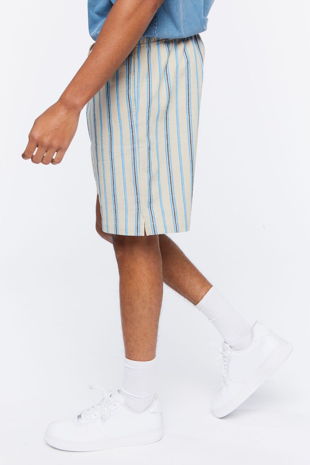 Reworked Striped Drawstring Shorts