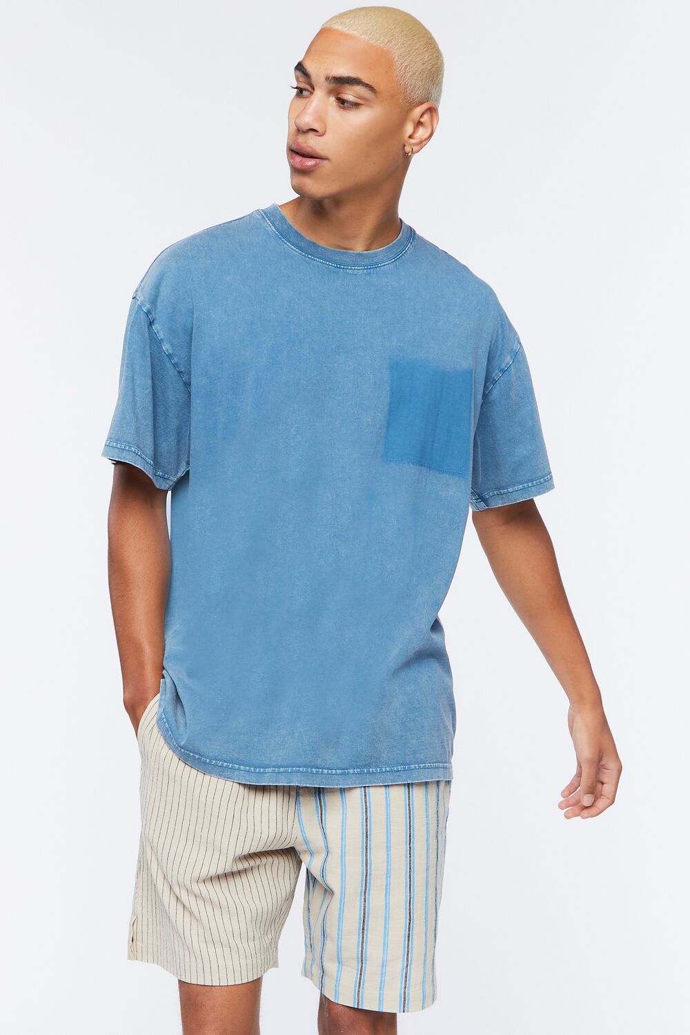 Reworked Striped Drawstring Shorts