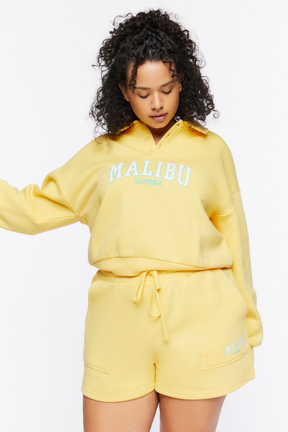 Plus Size Malibu California Drawstring Shorts