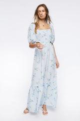 Floral Print Cutout Maxi Dress