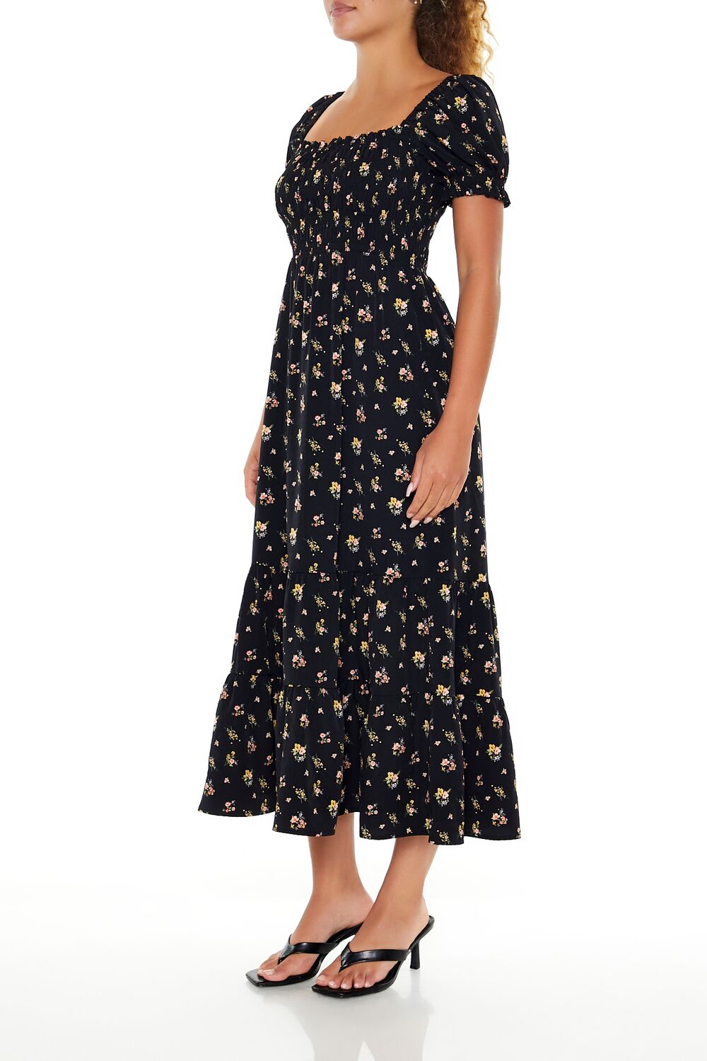 Floral Puff-Sleeve Dress