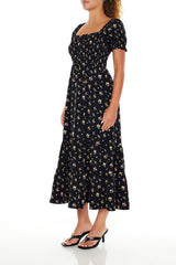 Floral Puff-Sleeve Dress