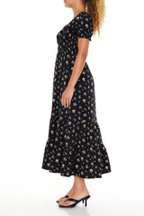 Floral Puff-Sleeve Dress
