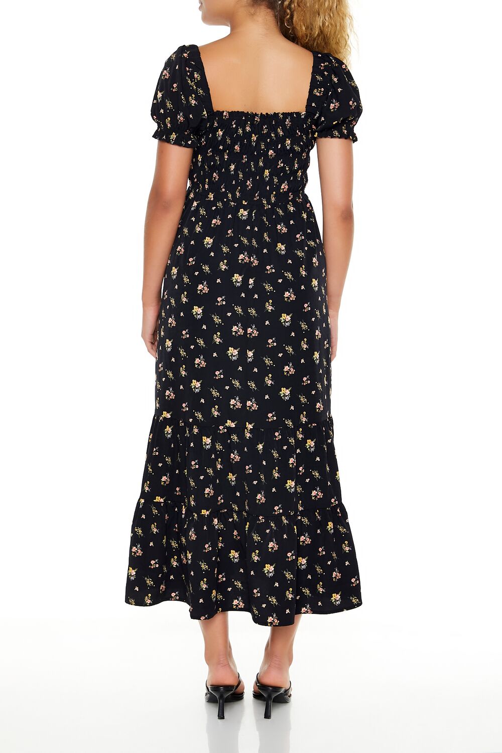 Floral Puff-Sleeve Dress