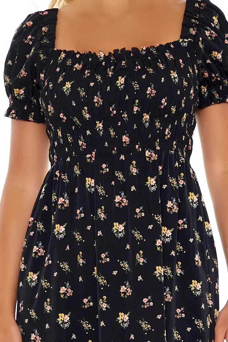 Floral Puff-Sleeve Dress