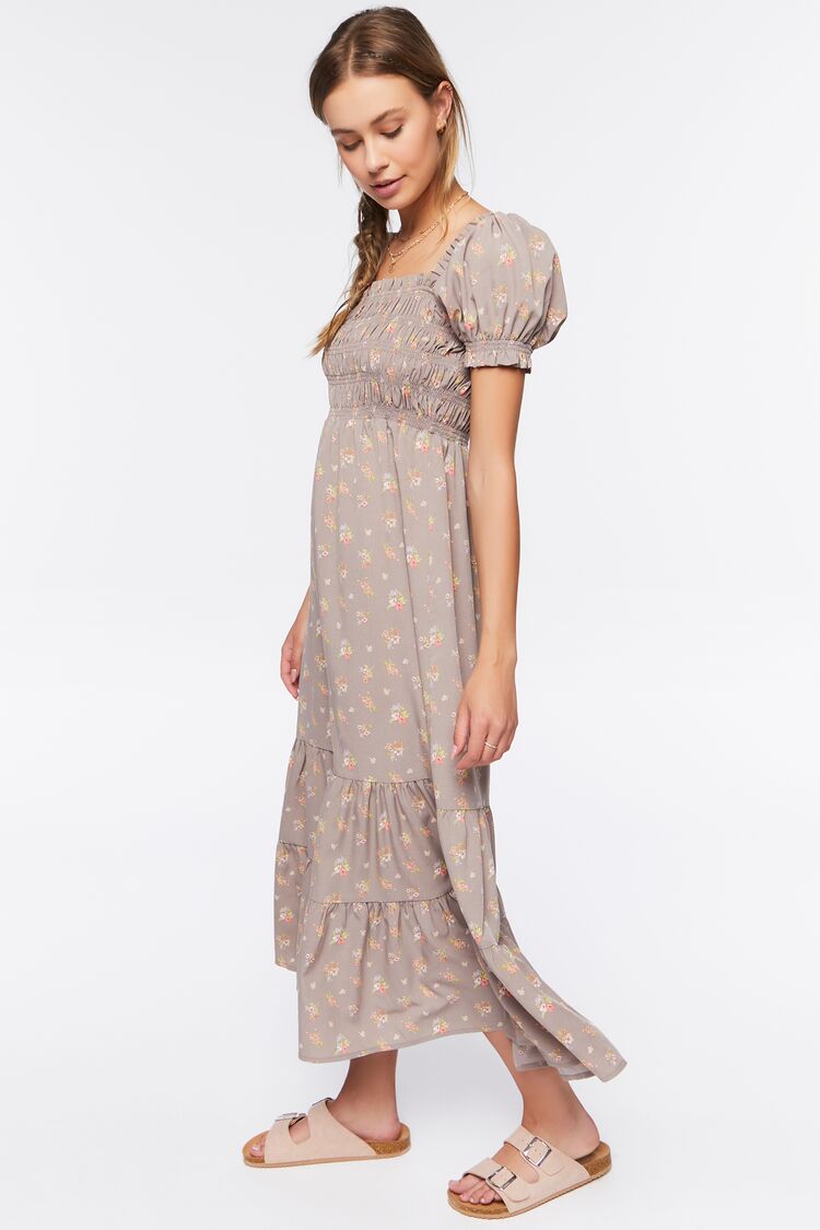 Floral Puff-Sleeve Dress