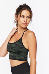 Seamless Camo Print Sports Bra