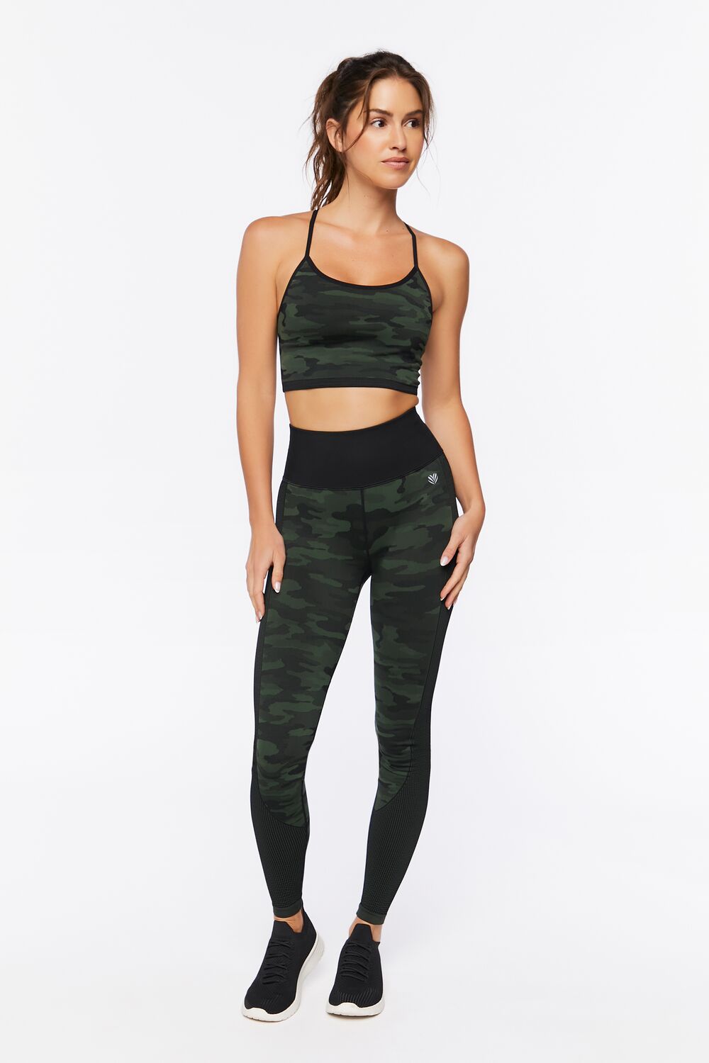 Seamless Camo Print Sports Bra
