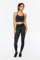 Seamless Camo Print Sports Bra