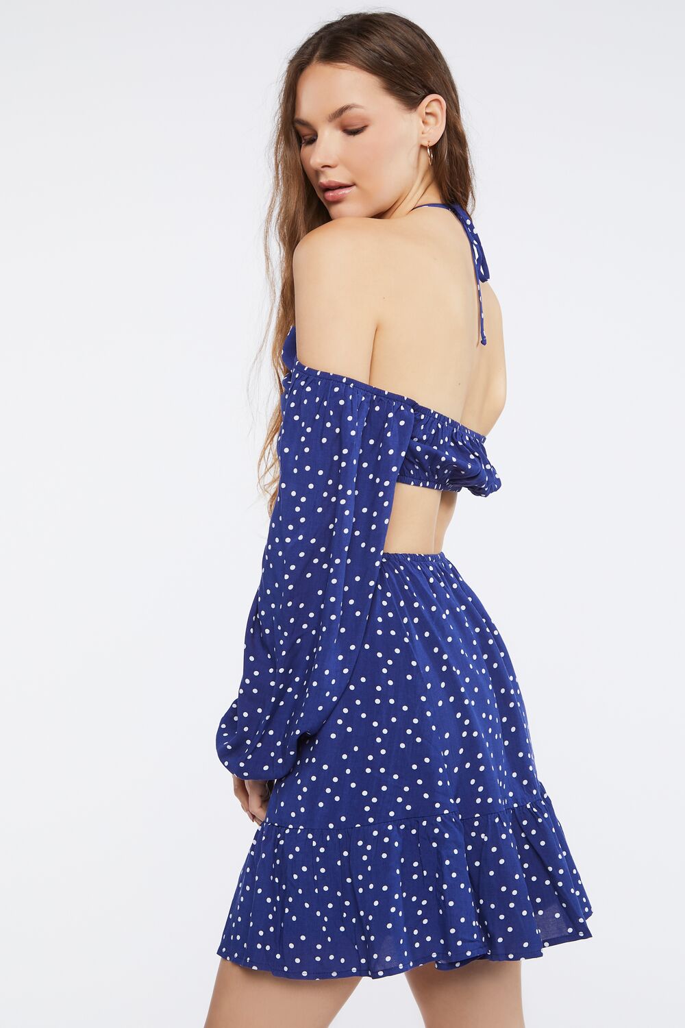 Polka Dot Cutout Mini Dress