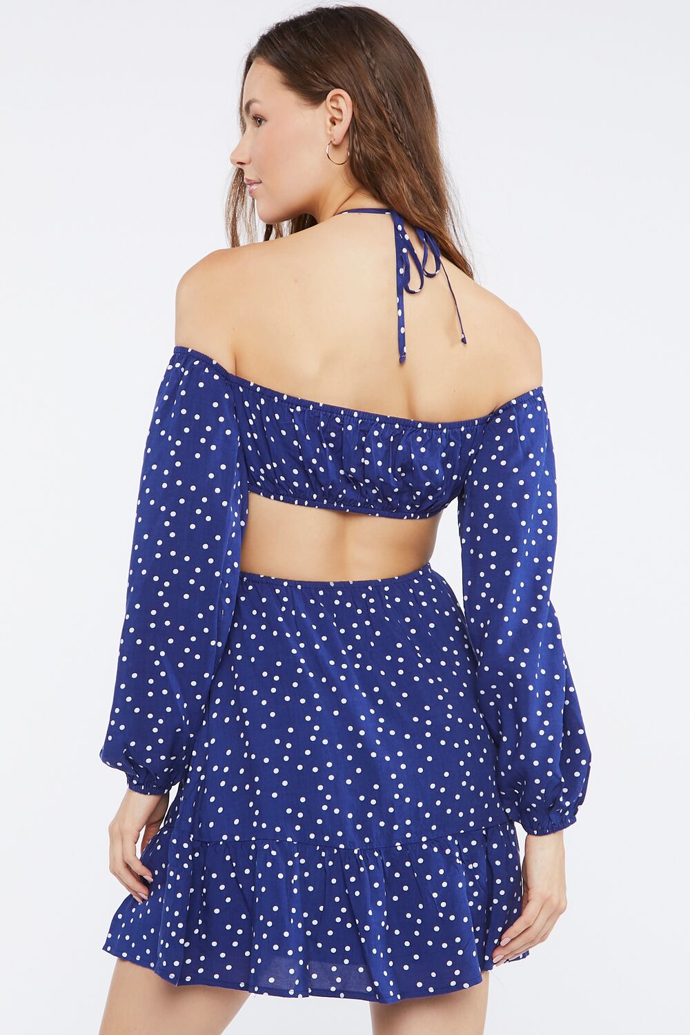 Polka Dot Cutout Mini Dress