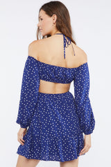 Polka Dot Cutout Mini Dress
