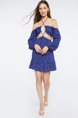 Polka Dot Cutout Mini Dress