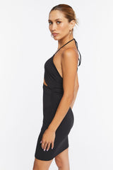 Cutout Halter Mini Dress