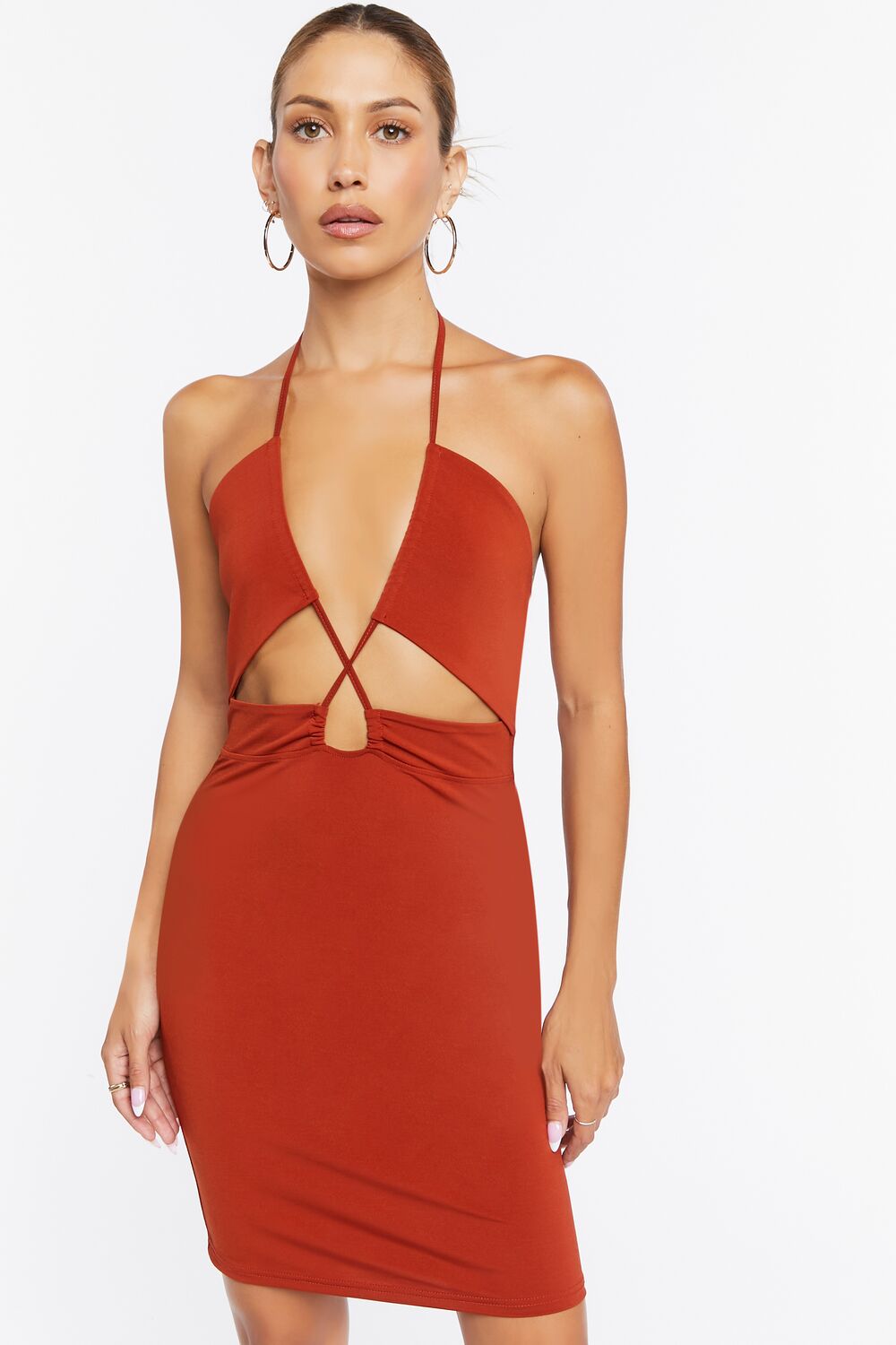 Cutout Halter Mini Dress