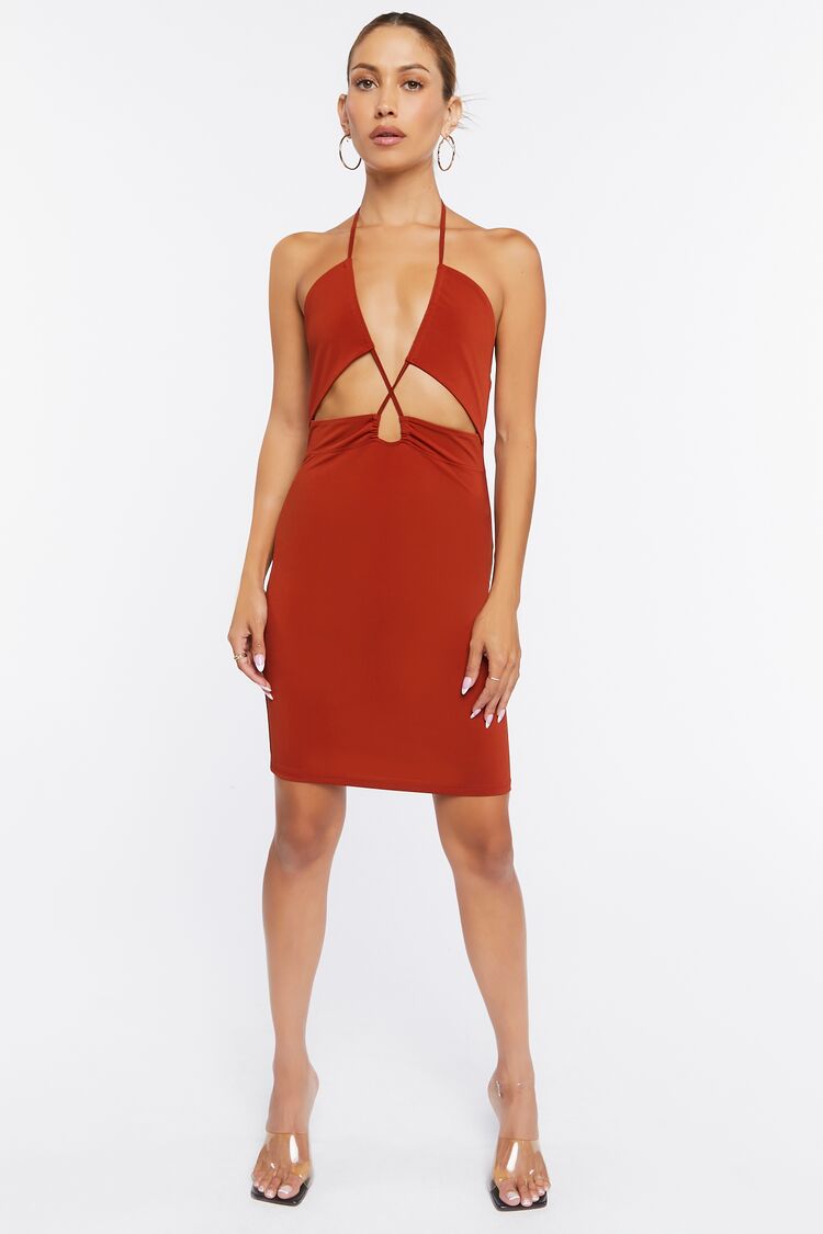 Cutout Halter Mini Dress
