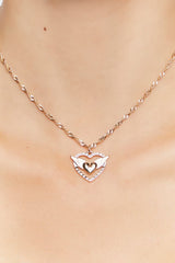 Upcycled Winged Heart Necklace