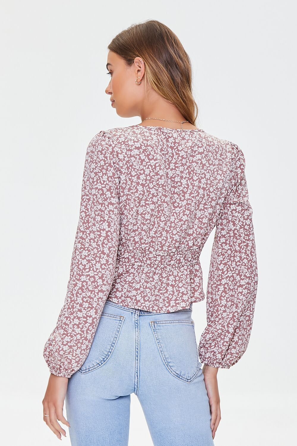 Ditsy Floral Print Flounce Top