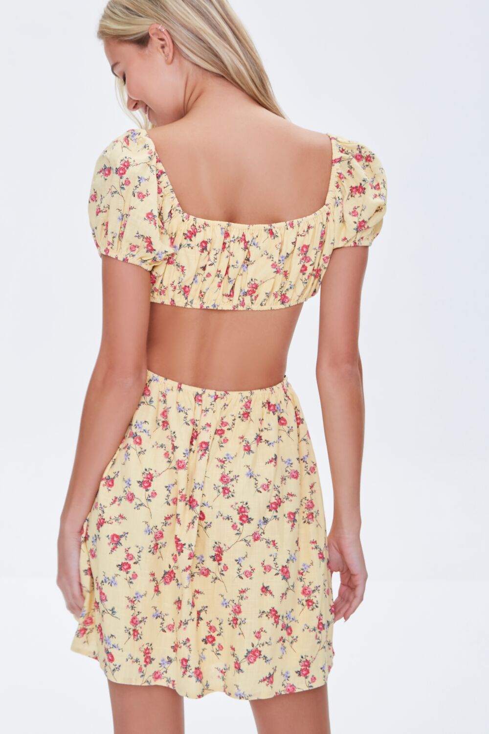 Floral Cutout Mini Dress