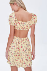 Floral Cutout Mini Dress