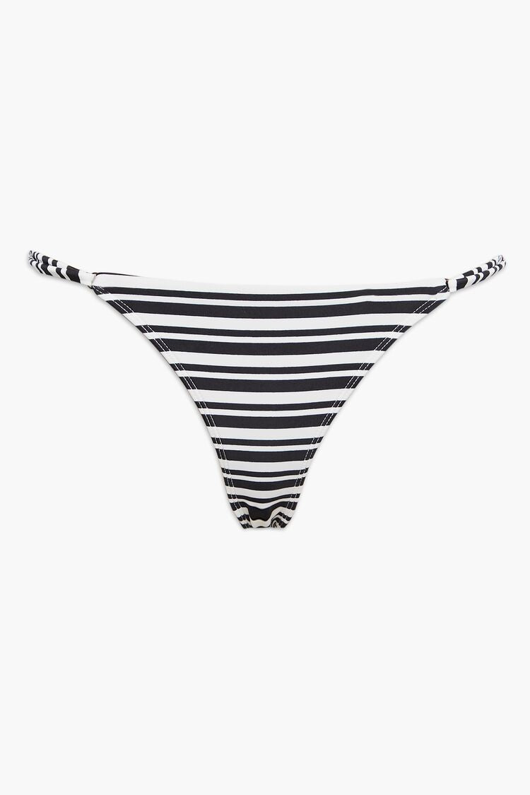 Striped High-Leg Bikini Bottoms