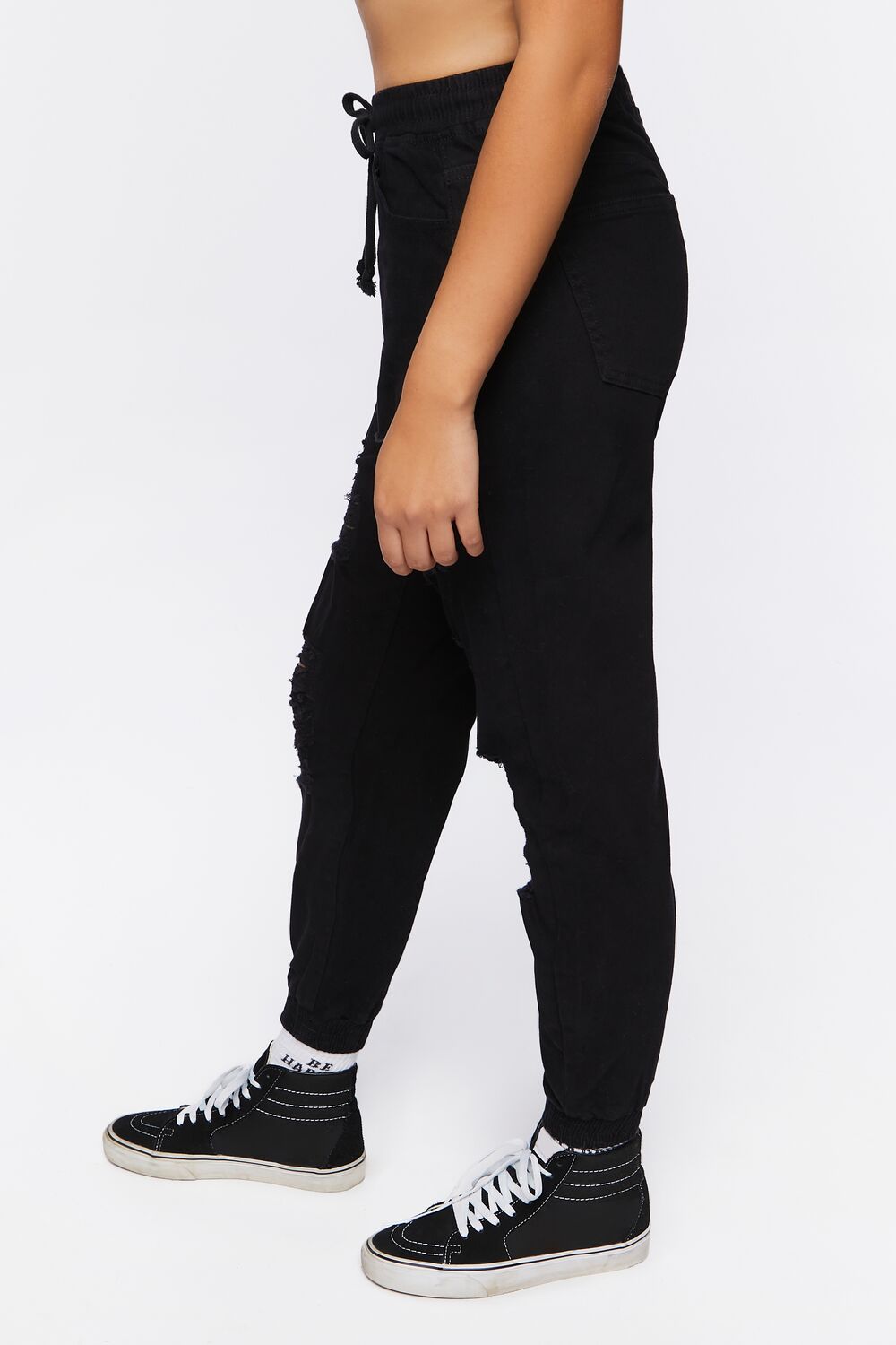 Distressed Denim Joggers