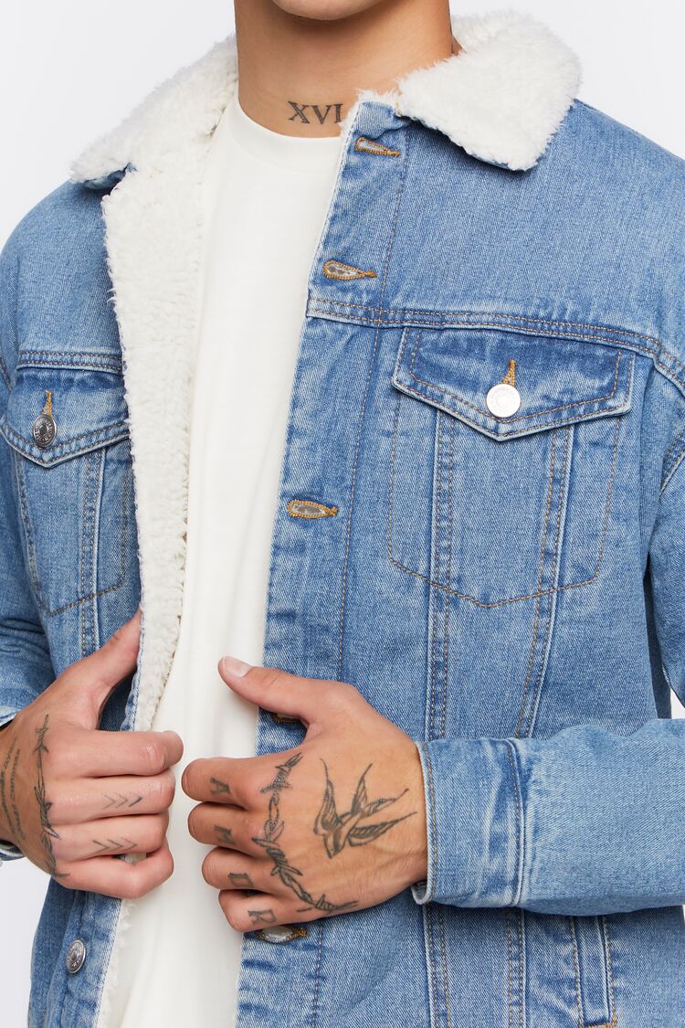 Denim Faux Shearling Jacket