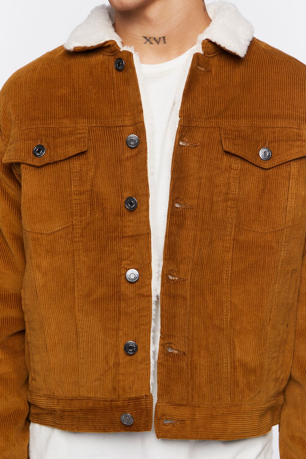 Corduroy Faux Shearling Trucker Jacket