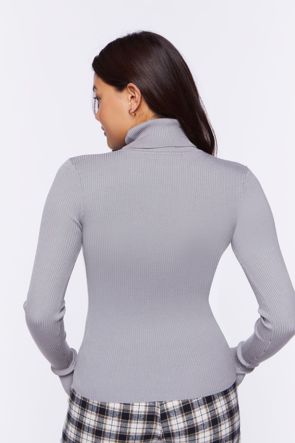 Ribbed Turtleneck Sweater-Knit Top