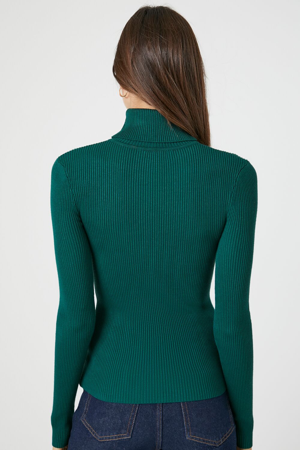 Ribbed Turtleneck Sweater-Knit Top