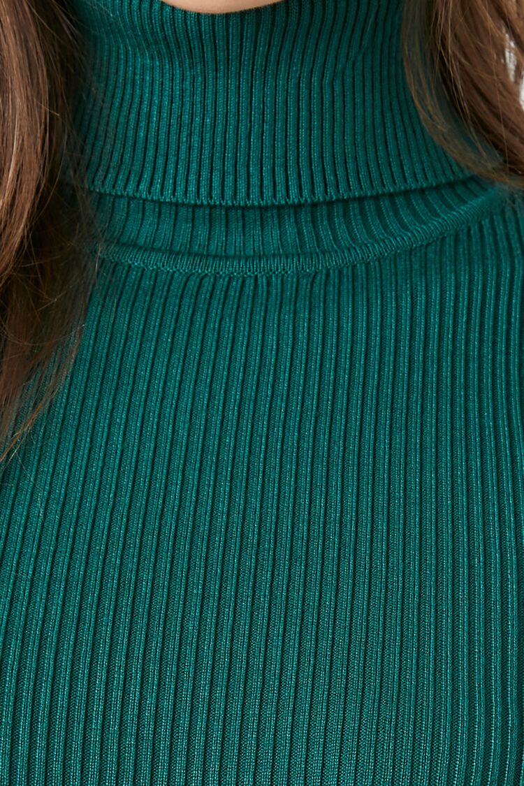 Ribbed Turtleneck Sweater-Knit Top