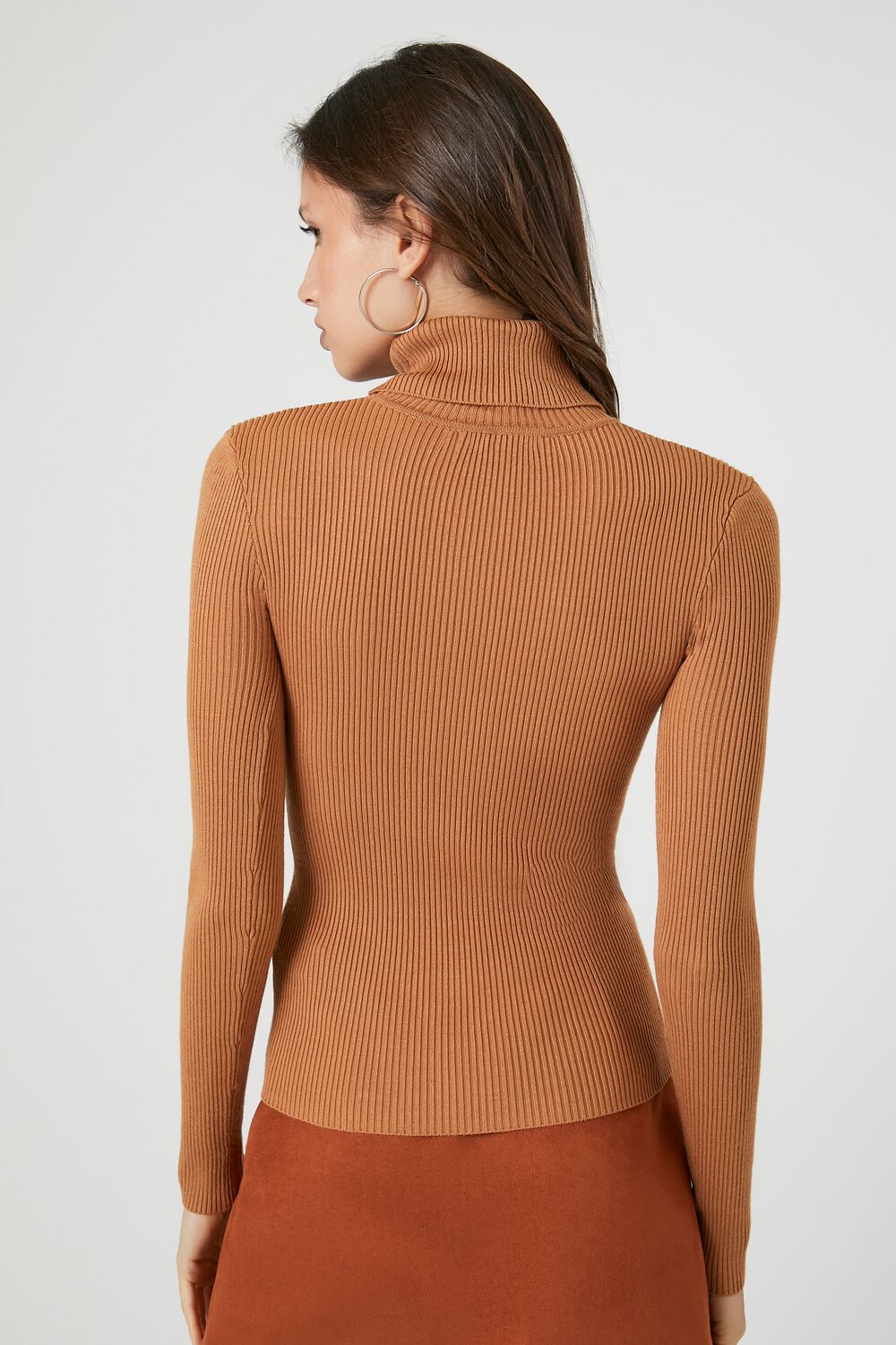 Ribbed Turtleneck Sweater-Knit Top
