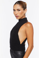 Sweater-Knit Mock Neck Top